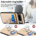 thumbnail image 5 of Allytechgroup Cards Holder Wallet Case for Apple Google Pixel 7, PU Leather Slim Fit Shell Vintage Cards Slots Ring Holder Stand Easy Grip Phone Case for Google Pixel 7, Khaki, 5 of 7