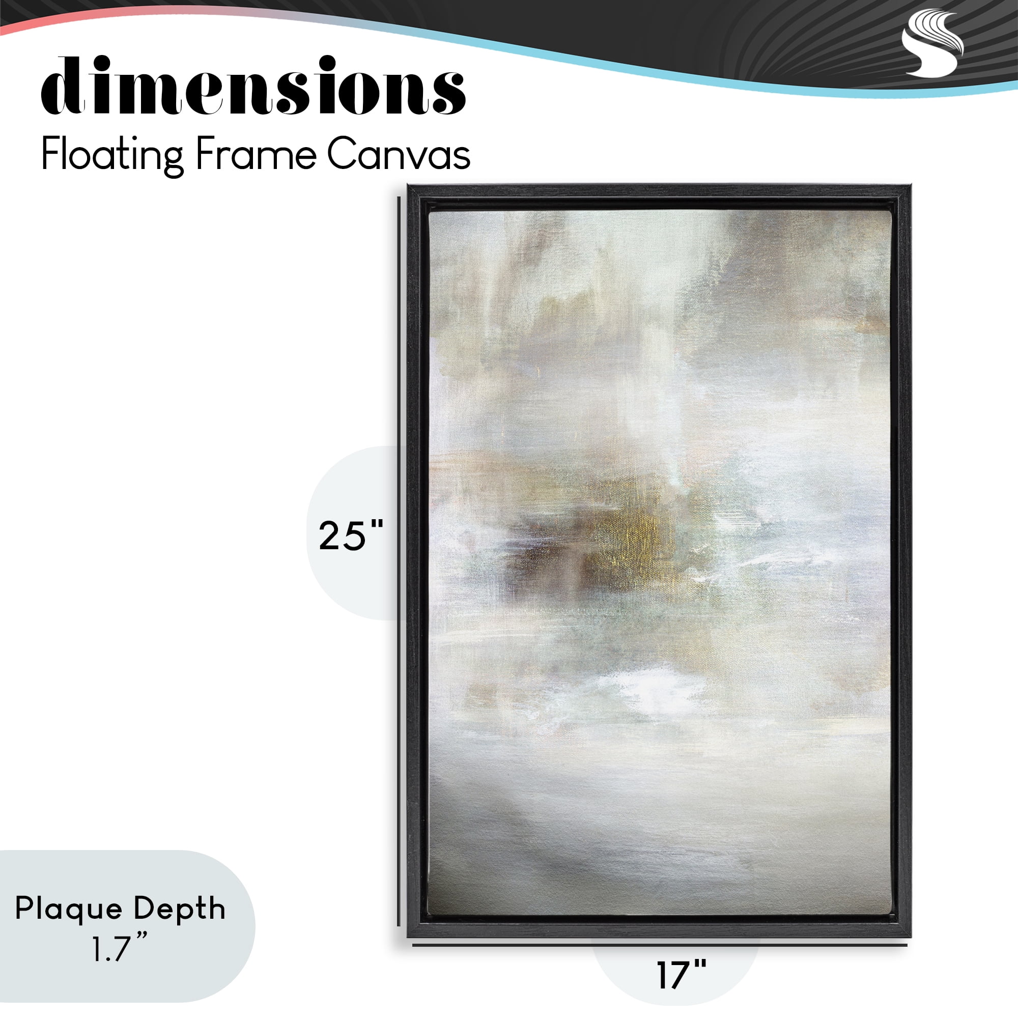 Stupell Industries Soft Haze of Subtle Light Black Framed Floater Canvas Wall Art, design by Hope Bainbridge