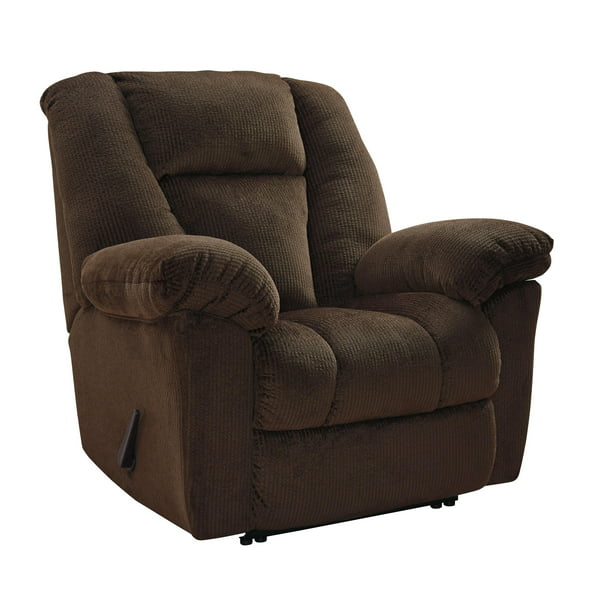 Fabric Upholstered Zero Wall Recliner with Lever Mechanism, Brown