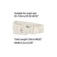thumbnail image 3 of INSPIRE CHIC Women's Plus Size Wide Braided Belt Woven Straw-Style Waist Belt with Metal Buckle for Dresses White 129cm, 3 of 4