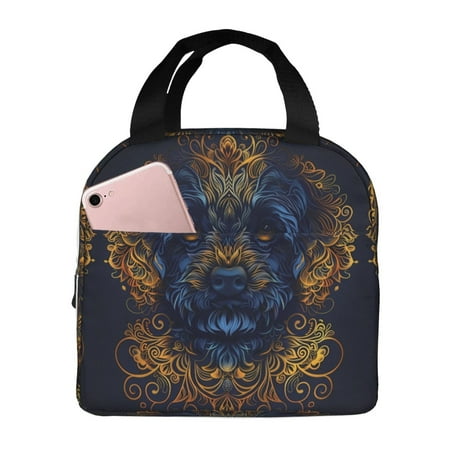 Insulated Lunch Bag for Women Men - Elegant Dog Mandala Art Leakproof Cooler Lunch Box for Women Men  Lunch Tote Bags for Work School Picnic Travel