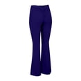 thumbnail image 5 of Duoif V Back Scrunch Butt Flare Leggings for Women Waist Cut Shaped Ruched Bell Bottom Wide Leg Yoga Pants Womens Bottoms Navy L, 5 of 8