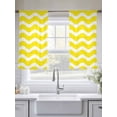 thumbnail image 6 of Yellow Moire Semi Sheer Window Curtains 54 Inches Long, Water Ripple Stripe Farmhouse Rod Pocket Voile Chiffon Curtain Light Filtering Drapes for Living Room, Kitchen, Bedroom, 52"x54", 2 Panels, 6 of 9