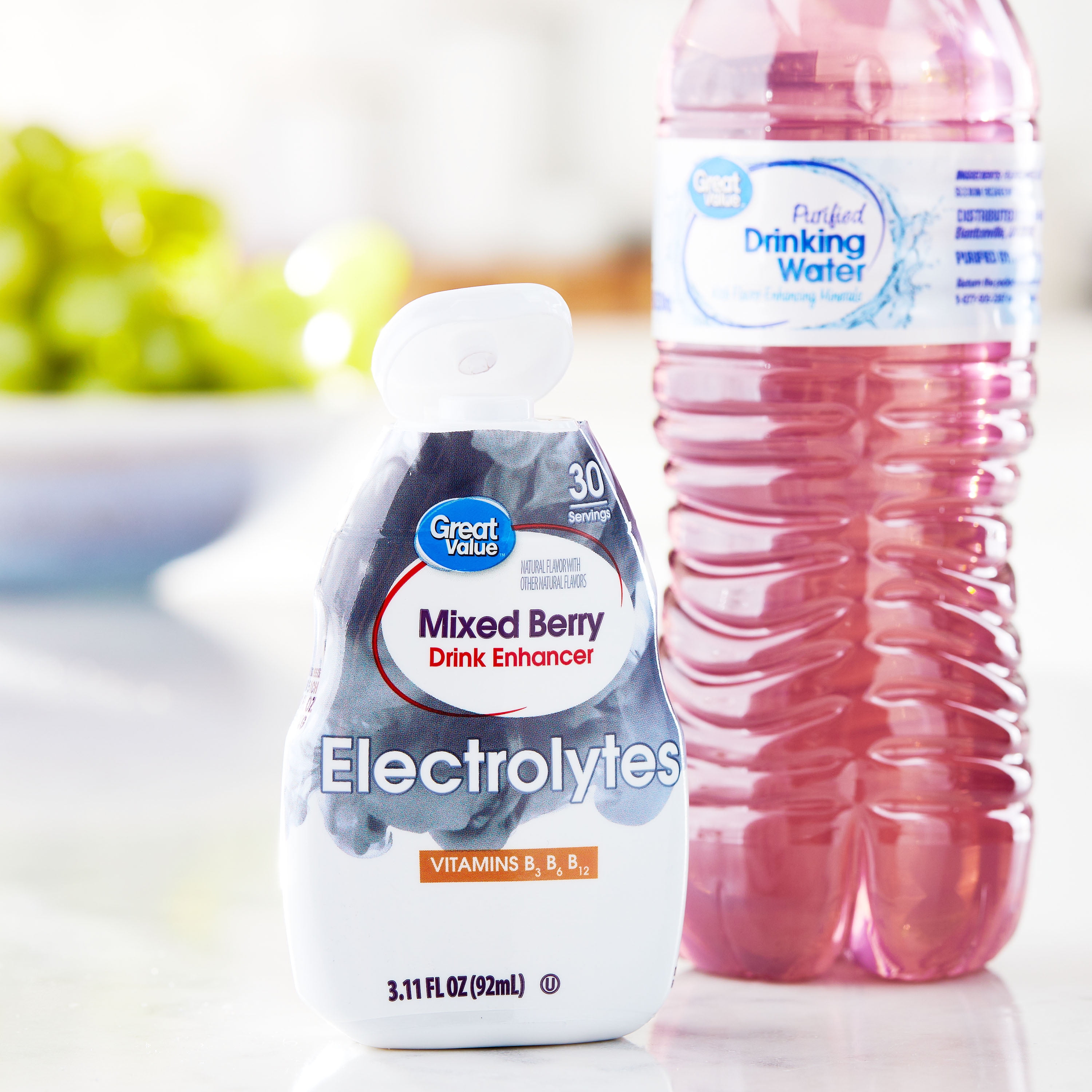 (2 pack) Great Value Mixed Berry Drink Enhancer Liquid, 3.1 fl oz