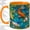 Orange, variant on Koi Pond Accent Mug, 11oz Ceramic Coffee Cup for Fish Lovers