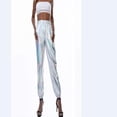 thumbnail image 4 of Pantalons de Jogging Réfléchissants Taille Haute Métalliques Extensibles pour Femmes, 4 of 6