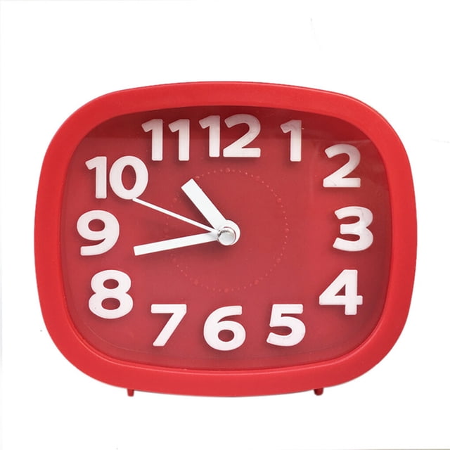 Matsuzay Herramientas de reloj despertador para en interiores del hogar, relojes analógicos de cuadrados de Color sólido universales, Decoración del hogar Rojo