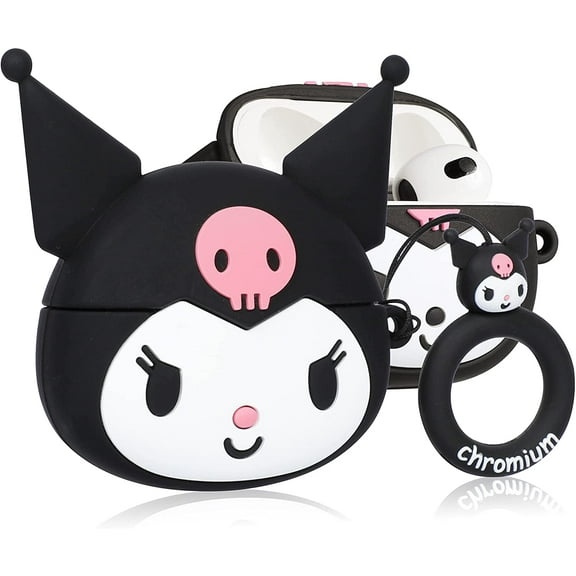 Cute Case for AirPod 3 Cartoon Character Design Funny Kawaii Fun Cool Girls Boys for Air Pods 3 3rd Generation Unique 3D Cover for Teen Kids Cases for AirPods 3 (2021) (Kuromi)