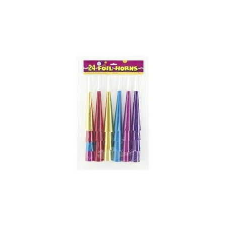 Unique Industries 6911 24 Piece 9 inch Foil Horns Pack of 6