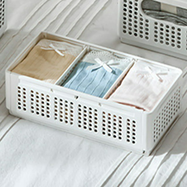 Folding Underwear, Clothes Storage Basket, Bedroom Wardrobe Compartment Organizer, Hollow Portable Storage Box Plastic Storage Basket - Multi Size Foldable Clos
