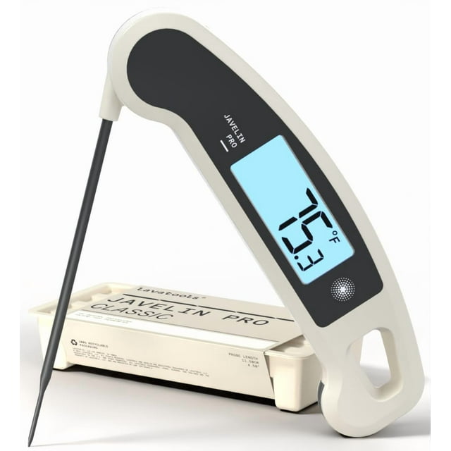 Lavatools Javelin® PRO Classic Ultra-Fast 2-Second Professional Digital Instant Read Meat Thermometer for Grill and Cooking, Auto-Rotating Backlit Display, IP65 Water Resistant – Panda