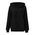 thumbnail image 5 of Oversized Hoodies for Women Long Sleeve V Neck Sweatshirt Solid Color Sport Casual Hoodie Drop Shoulder Pullover Fall Sweatshirts for Women, 5 of 5