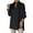 Black, variant on MIXUE Women Blouses Solid Color Shirt Lapel Button Up V Neck Long Sleeve Loose S Womens Summer Tops Streetwear,White,XXXXL