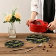 thumbnail image 7 of Pot Holders Trivets Set Cotton Potholders Set, Set of 2, Yellow Grey Camouflage Hot Pot Trivets One 9.45 Inch and One 7 Inch for Kitchen Pans Bowl Teapot, 7 of 7