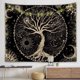 thumbnail image 1 of Tapiz de árbol de la vida con luz de luna, tapiz negro, tapiz psicodélico, tapiz de estrellas, tapiz de mandala, tapiz hippie, decoración de pared para dormitorio y fiesta (230 x 180 cm), 1 of 5