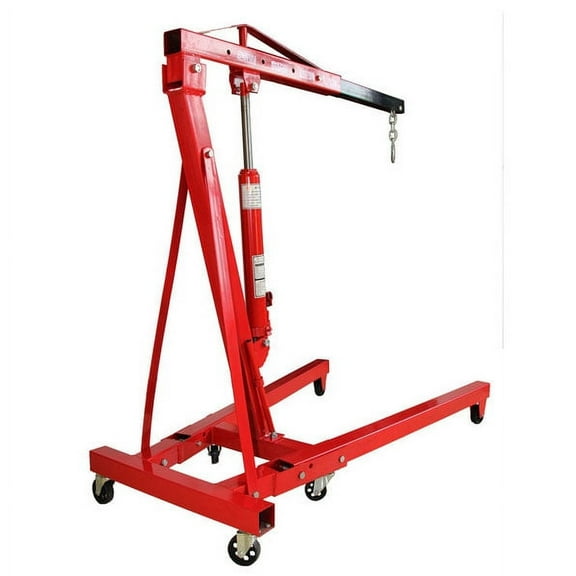 TECHTONGDA 2 Ton Folding Manual Hydraulic Engine Crane Shop Press Hoist Lift
