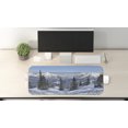 thumbnail image 2 of Winter Computer Mouse Pad, Epic Cold Landscape Snowy Pine Trees in Switzerland Woodland Forest Print, Rectangle Non-Slip Rubber Mousepad Large, 31" x 12" Gaming Size, White Green, by Ambesonne, 2 of 2