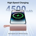 thumbnail image 5 of Portable Charger, Mini Power Bank for iPhone 17 16 15 14 13 12, 4500mAh Battery Pack for Android, Pocket Sized with Dual Output, Ideal for Traveler(Pink), 5 of 8
