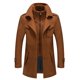 thumbnail image 4 of WINSTAND Abrigo de lana Otoño Invierno Gabardina de lana Moda Chaqueta larga media Hombre Abrigo con cremallera de cuello doble Cortavientos, 4 of 4