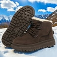 thumbnail image 2 of Quealent Kids' Hiking Work Boots for Boys Girls, Waterproof Outdoor Ankle Boots with Hook and Loop Coffee for Size 12, 2 of 6