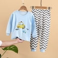 thumbnail image 2 of 2pcs Toddler Baby Boys Girls Shoulder Button Long-sleeved Cartoon Pajamas Air-conditioning Suit 0-5Y, 2 of 2