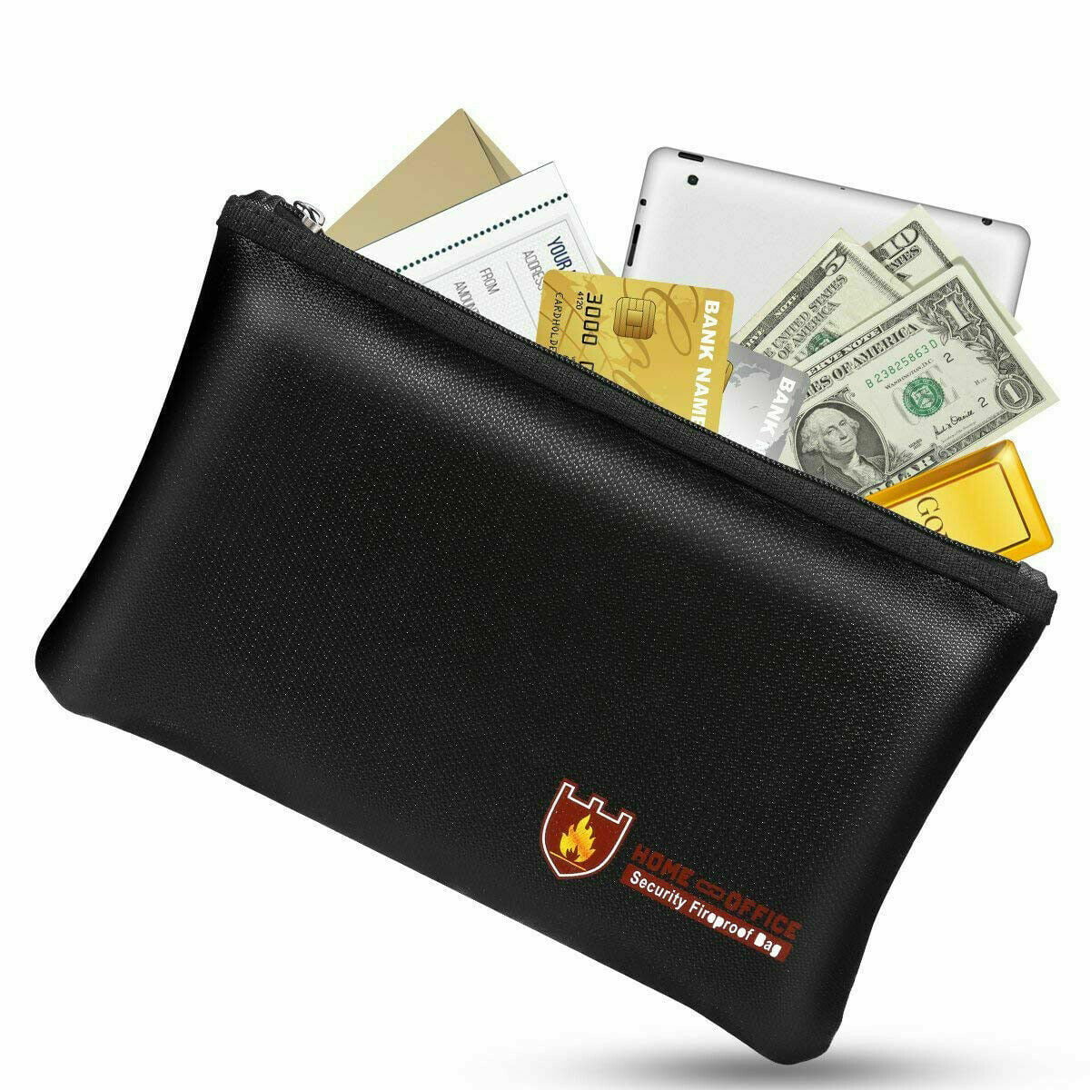 Fireproof Document Bag Waterproof Money Bag Fire Safe Cash Pouch Envelope Holder 