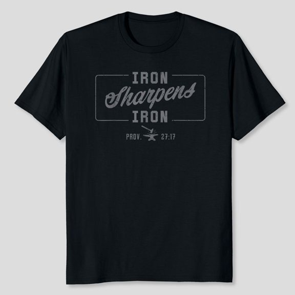 Iron Sharpens Iron Christian Men Bible Scripture Gym Workout T-Shirt, Men's And Women's Graphic Tee 100% Cotton by TBun, Full Sizes S-5XL