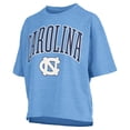 thumbnail image 2 of Women's Pressbox Carolina Blue North Carolina Tar Heels Nelson Arch Over Logo Waist Length Oversized Slub T-Shirt, 2 of 3