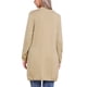 thumbnail image 3 of Suéter largo de cárdigan INSPIRE CHIC para mujer, de manga larga, abierto al frente, ligero, tejido, talla L, color caqui, 3 of 6