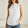 thumbnail image 7 of BUIGTTKLOP Womens Cotton Linen Tank Tops Basic Solid Business Casual Summer Sleeveles Shirts Loose Work Office Blouses, 7 of 7