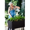 thumbnail image 4 of Keter Easy Grow Durable Resin Raised Garden Bed with Self-Watering and Drainage System, Rattan Anthracite Grey, 4 of 12
