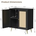 thumbnail image 2 of Walsunny Sideboard Buffet Storage Cabinet,Kitchen Storage Cabinet with 2 Rattan Decorated Doors, Accent Cabinet Sideboard Cabinet for Dining Room, Living Room, Entryway, Hallway,Black, 2 of 7