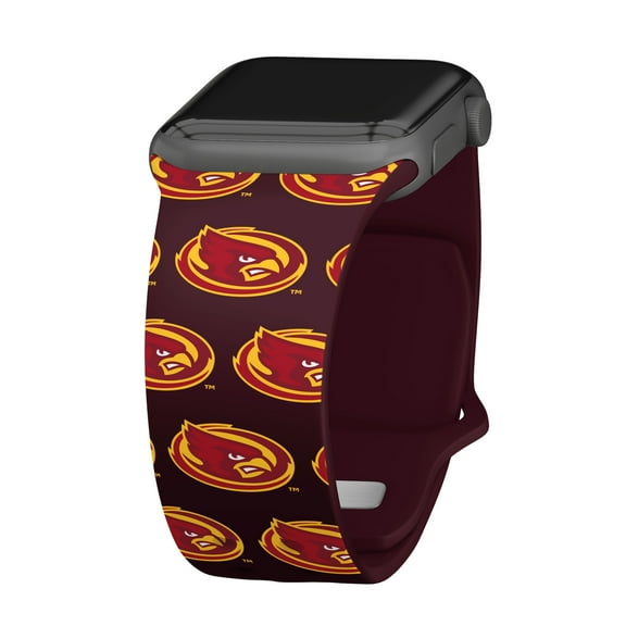 Iowa State HD Repeating Logo Unisex Watch Band for Apple Watch - 42/44/45/49mm(46mm Series 10/11) Long by Affinity Bands