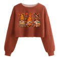 thumbnail image 4 of Halloween Sweatshirt for Women Hooded Sweatshirt for Women Long Sleeve Pullover with Witch Pattern for Seasonal and Wear and Cozy Comfort Orange M, 4 of 4