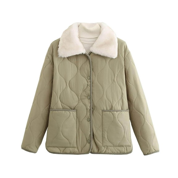 qucoqpe Winter Coats Ladies' Casual Colored Long-sleeved Jacket Without A Hood And Featuring A Lapel