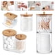 thumbnail image 4 of Miuline Soporte para Estropajo de Algodón con Tapa de Bambú, Dispensador de Estropajo de Algodón Acrílico Q-tip, Organizador de Tocador para Bathroom, 4 of 8