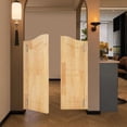thumbnail image 4 of 180° Swinging Cafe Door Solid Pine Wood Cafe Saloon Door with Stainless Steel Hinge Double Swing Door for Kitchen Bar Home Office (Wood Color 30x42in), 4 of 7
