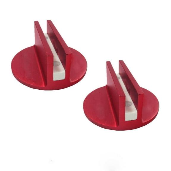 LisFaxbo 2 Packs Car Universal Floor Jack Disc Pad Slotted Magnetic Jack Pad Clip Welded Frame Rail Adapter Red