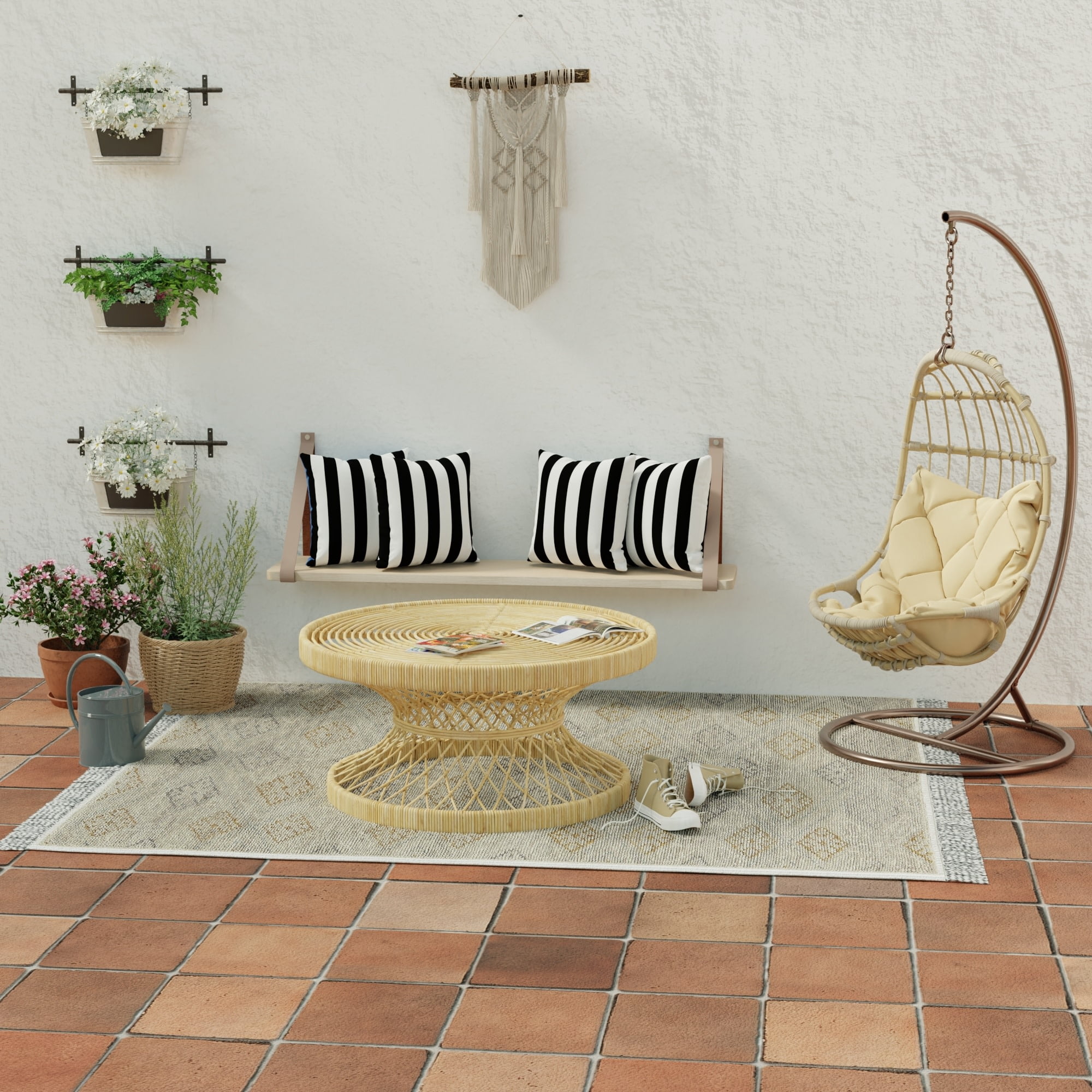 Jordan Manufacturing 17" x 17" Arch Black Stripe Square Outdoor Throw Pillow (4 Pack)