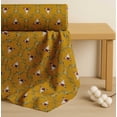 thumbnail image 4 of Soimoi Gold Cotton Poplin Fabric Floral & Cow Skull Head Damask Print Fabric by the Yard 42 Inch Wide, 4 of 7