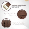 thumbnail image 5 of WHIPPY Double Prong Leather Belt for Men Women, Heavy Duty Leather Belt for Jeans, 5 of 8