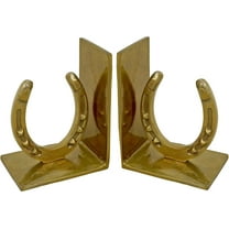 Huntley Horse shoe Bookends, Pair, Brass Antique Finish