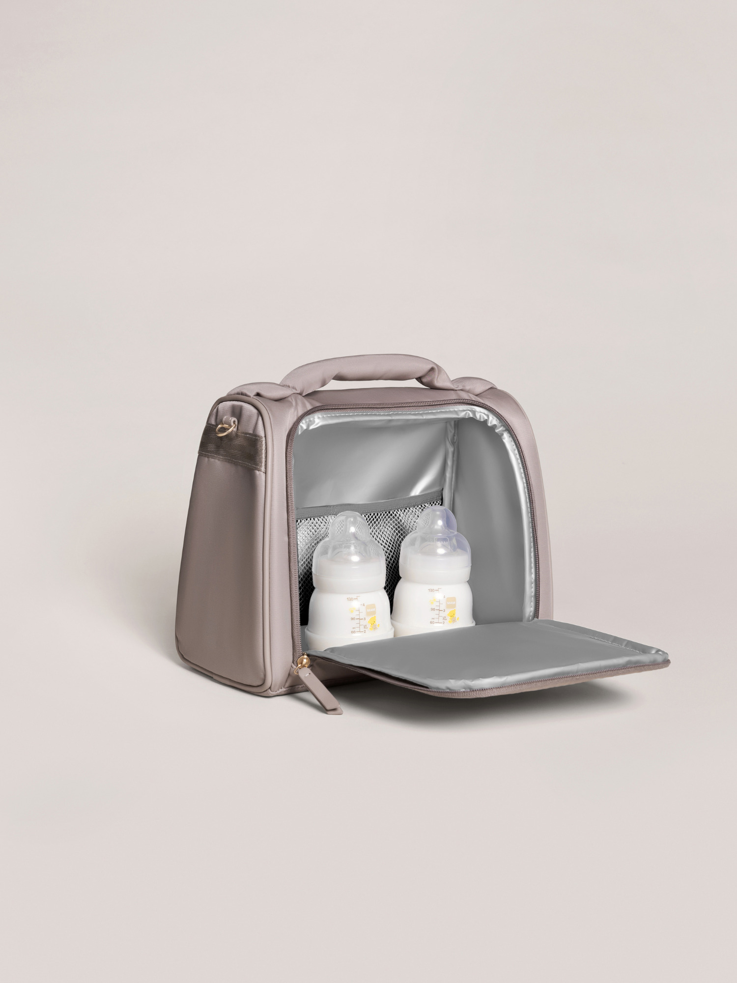 Open Box JuJuBe Signature Insulated Washable Lunch Bottle Bag - Taupe