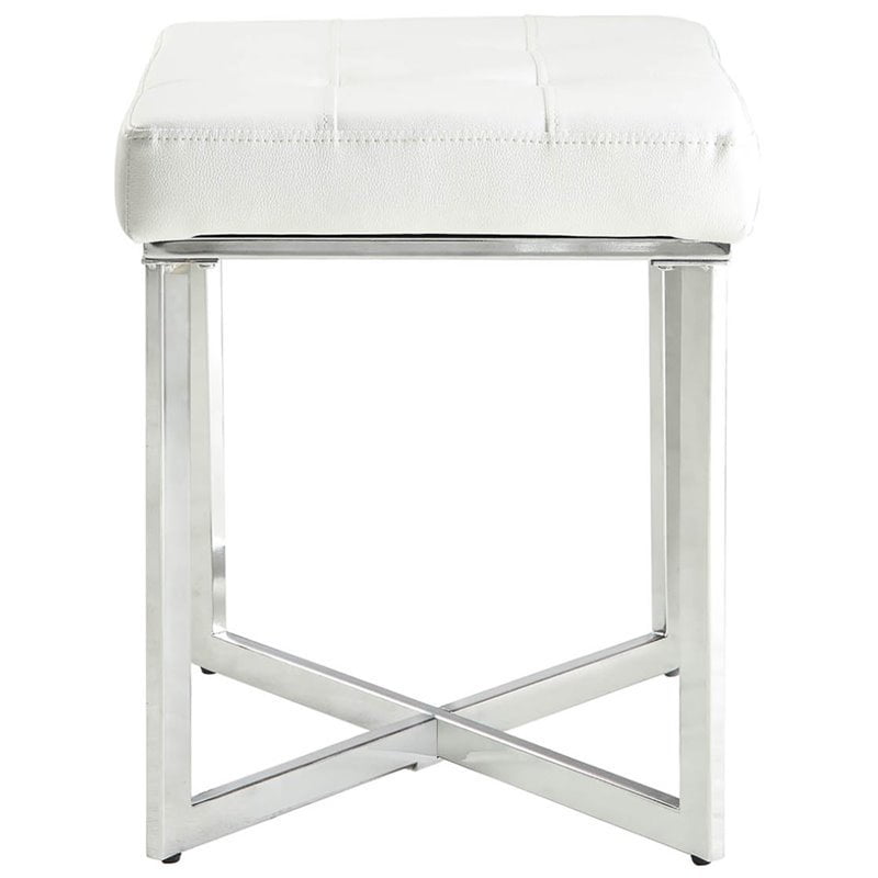 Ina Classic Furniture Summer, Chrome Vanity Bench