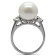 thumbnail image 4 of Luxe Jewelry Designs Women's Stainless Steel Ring with Aurora Borealis Synthetic Pearl - Size 8, 4 of 4