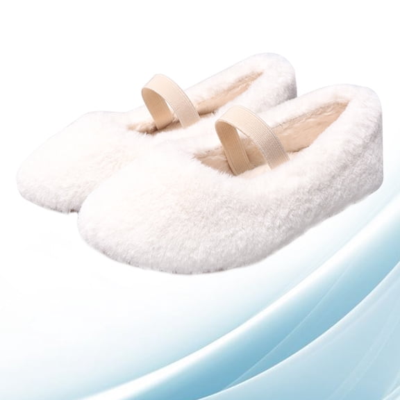 Pretyzoom 1 Pair Girls Winter Footwear White Fabric Fashion Design Comfortable Wearing for Festivals