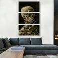 thumbnail image 2 of ARTCANVAS Skull of a Skeleton with Burning Cigarette Canvas Art Print by Vincent Van Gogh - Size: 60" x 40" (1.50" Deep) (3-Piece), 2 of 9