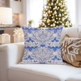 thumbnail image 4 of Ethan Taylor Botanical Throw Pillow Soft Cushion Cover 'William Morris Pattern IX Plants Leaves Cottagecore' Classic Pattern Decorative Square Accent Pillow Case, 18x18 Inches, Blue, White, 4 of 5