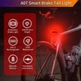 thumbnail image 5 of A07 Luz Trasera Inteligente para Bicicleta Luces Traseras con Sensor de Freno Encendido Automático Apagado Luces de Ciclismo de Advertencia de Seguridad Recargables por USB, 5 of 5