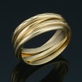 thumbnail image 2 of KoolJewelry Minimalist 14k Yellow Gold 7.5 mm Diamond-cut Stacked Coil Ring (size 8), 2 of 5